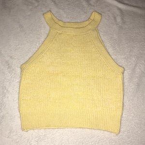 Forever 21 yellow crop top sweater